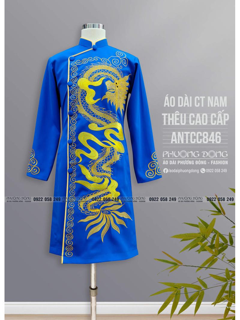 Áo Dài Cách Tân Nam Thêu Cao Cấp ANTCC846